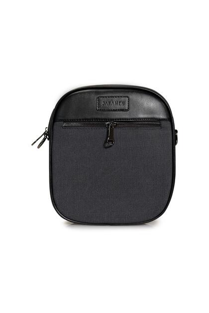 Black Zippered Messenger Bag