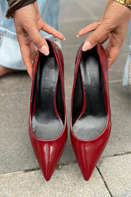 I Love Shoes Delvion Burgundy Patent Leather Women's Stiletto- Trendyol