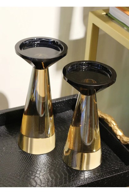 2 Lİ KRİSTAL MUMLUK 22-19 CM