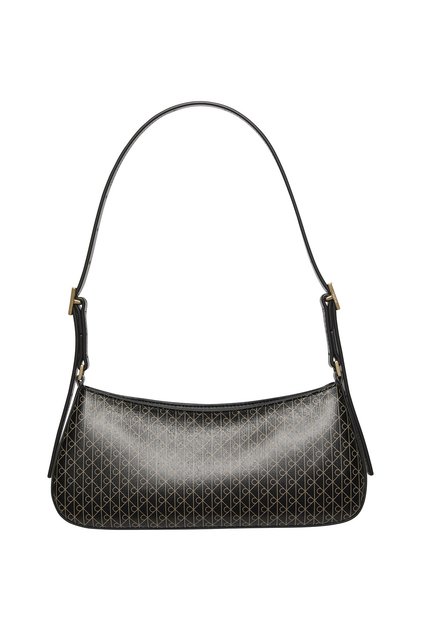 Women's Black Handbag with Brand Logo, Suitable for Daily Use