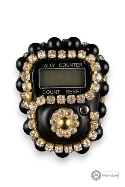 Digital Zikirmatik Ring | One-Key Electronic Counter, Stylish Design with Stone Accents, Led Display