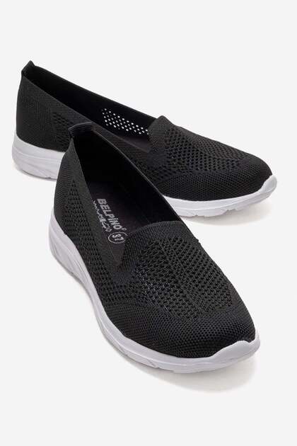 Women's Plain Knitwear Ballerina Black White