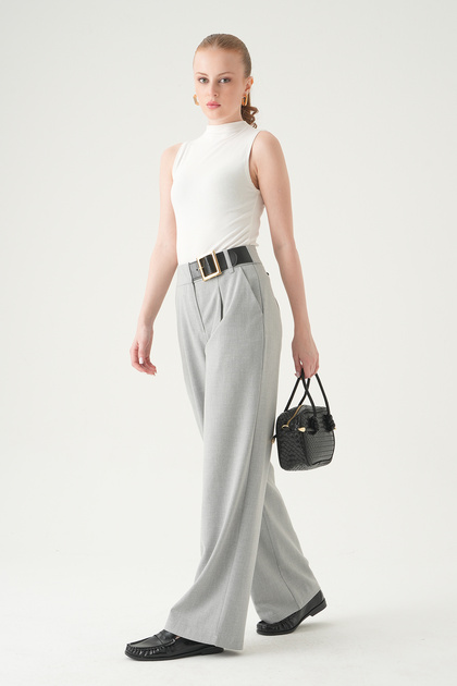 Belt Detail Palazzo Trousers