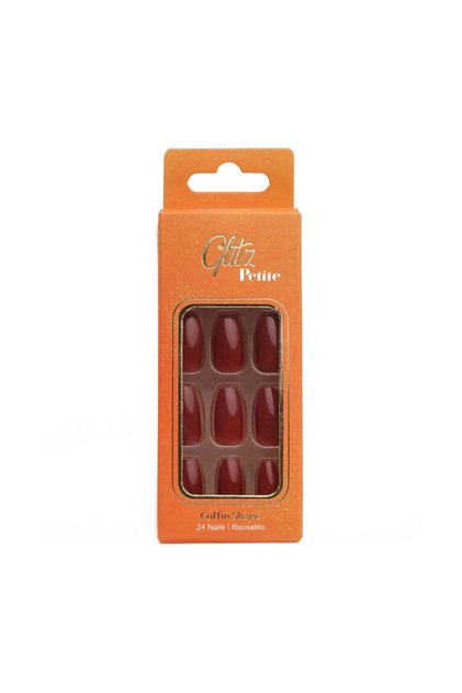Petite Nails Coffin# 12 Dark Red