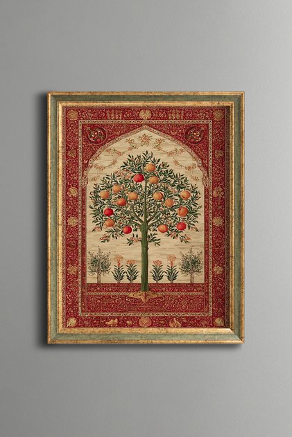 Tree of Life Miniature Art – Vintage Patterned Frame – Fine Model