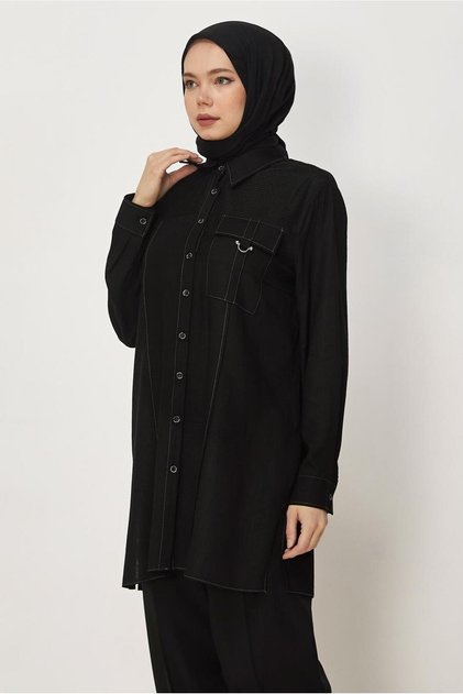Linen Shirt Collar Tunic 46458