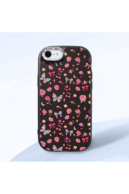 Black Silicone Case with Shock-Absorbing Camera Protections Compatible with iPhone 7/8/Se 2020 2022