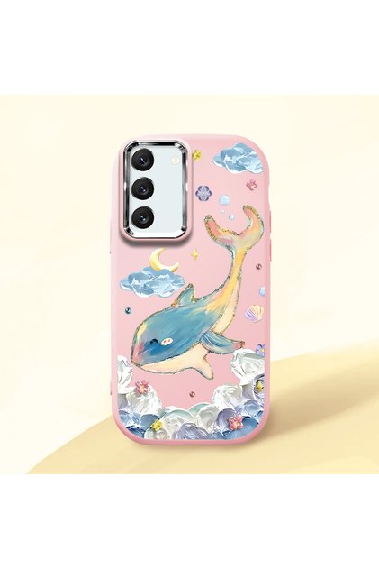 Pink Silicone Case with Shock-Absorbing Camera Protection Compatible with Samsung Galaxy S22