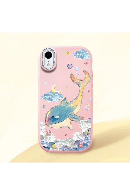 Pink Silicone Case with Shock-Absorbing Camera Protections Compatible with iPhone Xr