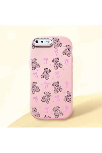 Pink Silicone Case with Shock-Absorbing Camera Protections Compatible with iPhone 7 Plus/8 Plus