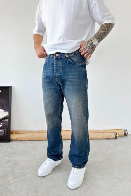 Antique Blue Soft Gradient Baggy Trousers