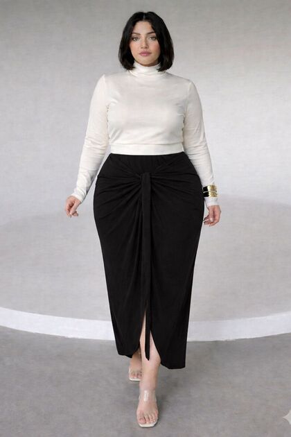 Plus Size Butterfly Model Sandy Tie Skirt