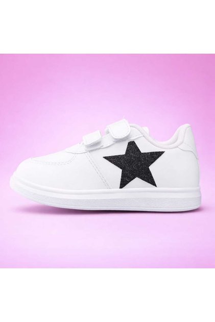 Black Stars Decorated Girls' Sports Shoes Sneakers