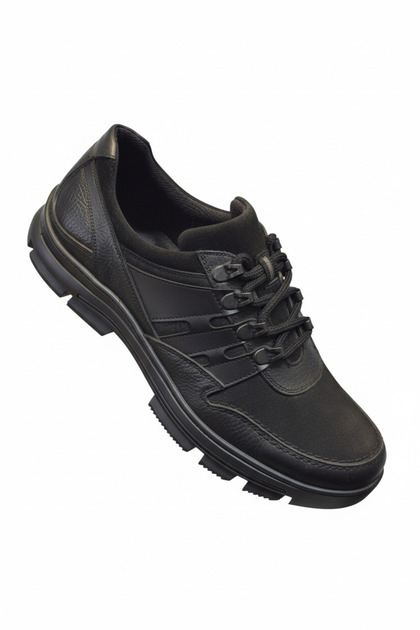3575 Genuine Leather Non-Slip Sole Men's Shoes - Warm Lining Laced Orthopedic Men's Shoes