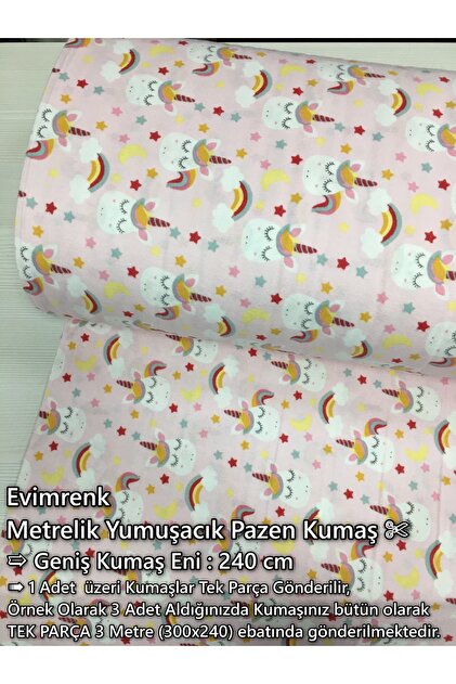 Desenli Pazen Yumuşacık Pamuk Metrelik Kumaş - Bebek - Nevresim - Pijama