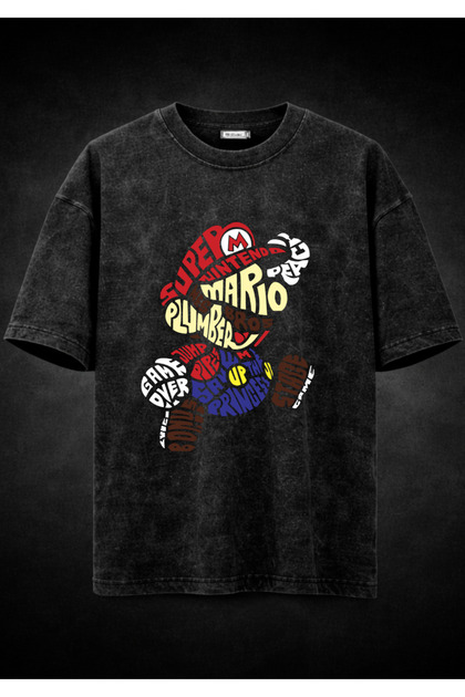 FREAK T-SHIRT Super Mario Baskılı Unisex Oversize Tişört - Fiyatı