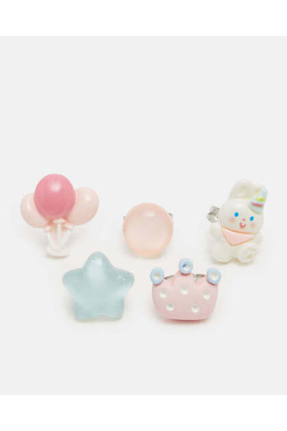 Girls Assorted Embellished Ring Set (Pack of 5)