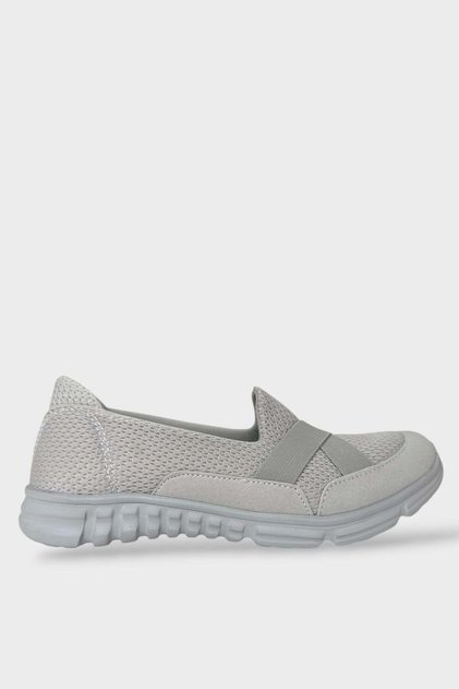 Breathable Anatomical Sole with Cross Elastic Women's Ballerinas Gray