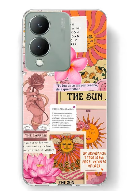 Vivo Y17S Compatible Solar Tarot Pattern Transparent Phone Case