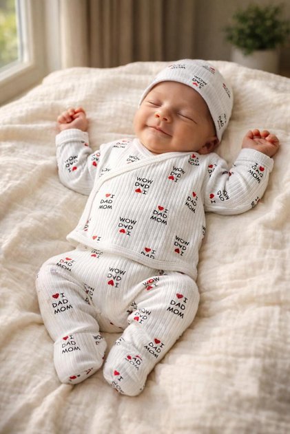 7 Piece Seasonal Cotton Newborn Baby Girl-Boy Hospital Discharge Bodysuit Set 0-3 Months