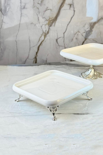 Porselen Modern Ayaklı Sunum Tabağı