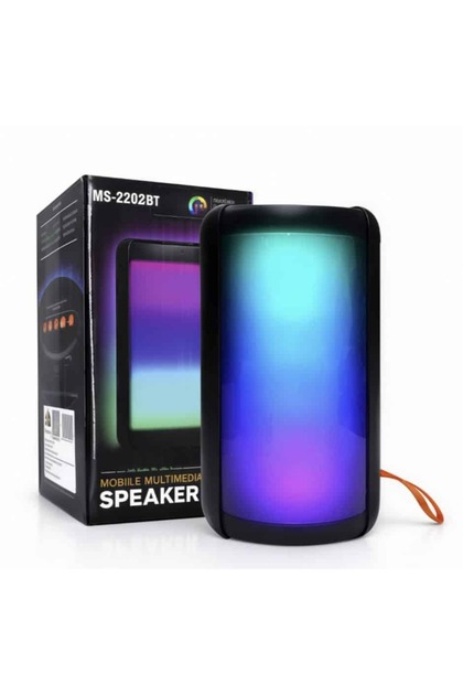 Boxă portabilă Bluetooth de 18 cm cu LED RGB multicolor, alimentare USB, cârlig, sunet puternic
