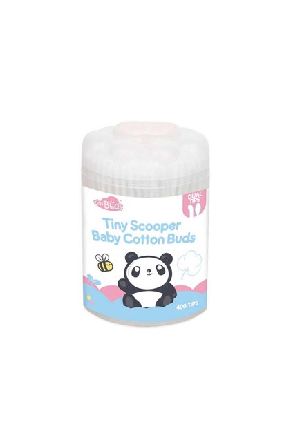 Tiny Scoopers Baby Cotton Buds 400 Tips – Dual Tip Safe Swabs for Babies