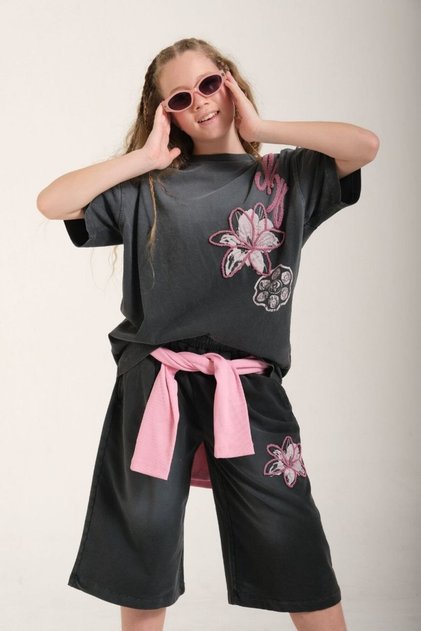 Girl's 8151 Single Jersey Floral Printed Set