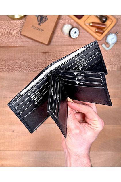 Genuine Leather Wallet with Double Coin Compartments and Plenty of Card Slots 2145