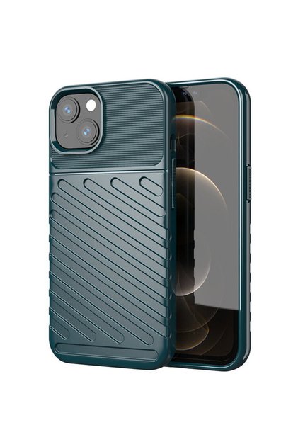 Калъф Husa Thunder, гъвкав, здрав и удароустойчив TPU калъф за iPhone 13 mini, зелен