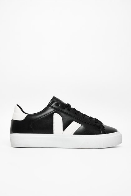Women's Black White Rubber Sole Comfortable Lace-Up Sneakers