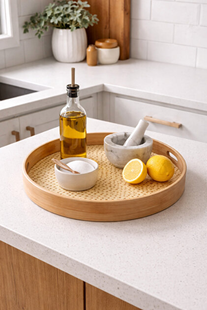 sonnenflügel Bambu Hazeranlı Rattan Tepsi Luxury Dikdörtgen ve