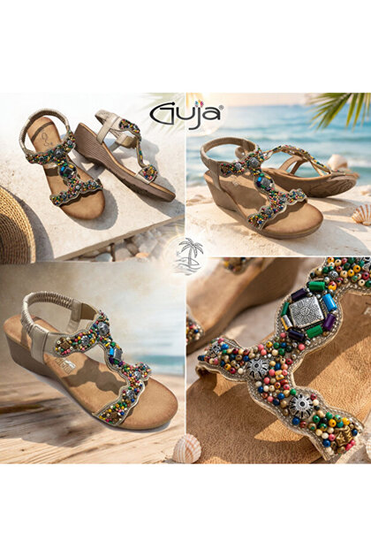 26Y226 Women's Stoned Filled Sole Comfort Sandals