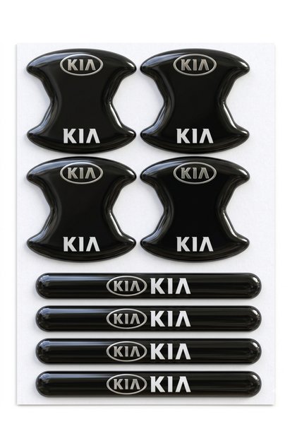 Premium Door Handle Scratch Protector (Set of 8) – Black & Transparent / Vehicle Brand Labelled