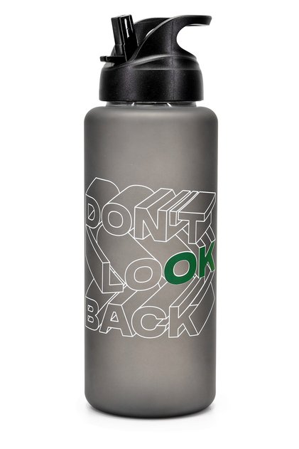 Large Water Bottle Tritan Water Bottle with Straw Dont Look Sports Bottle Water Bottle Bpa Free 1000 ml Black 0112