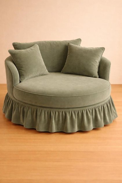Modern lounge chair, circular, made of Swedish wood