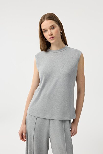 Modal Cupra Zero Sleeve Body Gray Melange