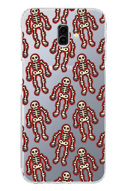 Samsung Galaxy J6 Plus Compatible Skeleton Patterned Transparent Phone Case