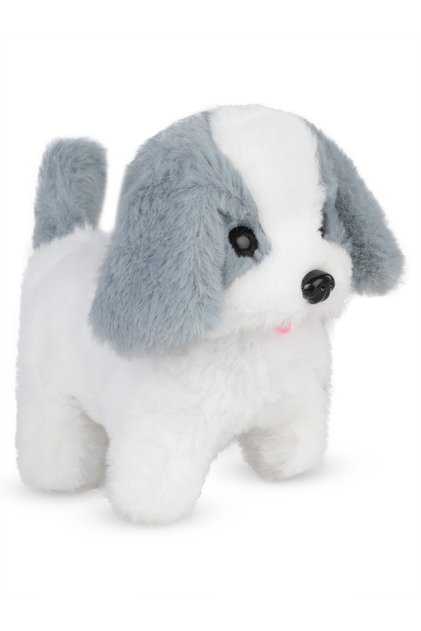 Plush Pet Dog with Sound and Movement - Gray