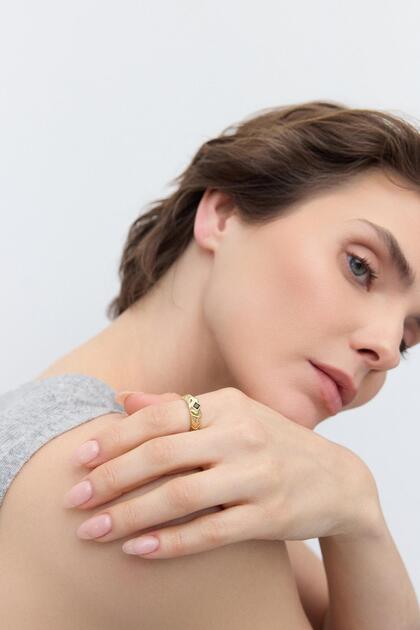 Colored Stone Ring Gold