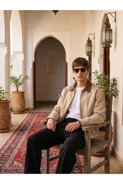 Zra Model Velvet Collared Jacket - Premium Casual