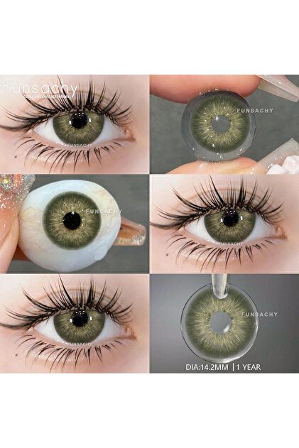 Satfinder PATTAYA GREEN ÇİZGİLİ YEŞİL GÖZ LENS 12 AY KULLANIM