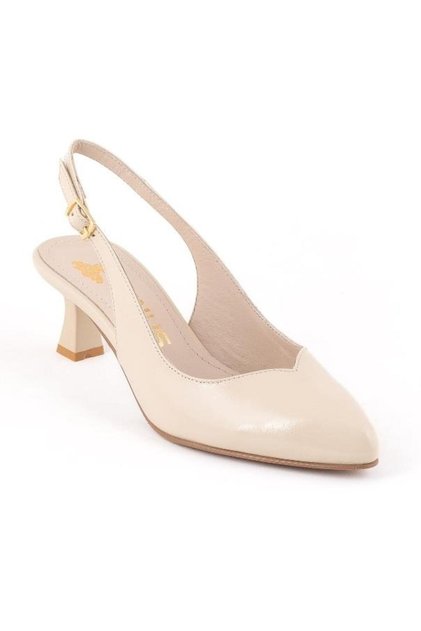 26532527Y Women's Genuine Leather Heeled Classic Shoes