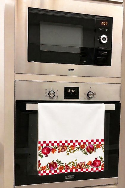 Decorative Kitchen Cotton Oven Towel with Special Pattern 35X50 cm Washable Pomegranate