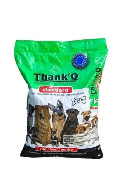 Hrană uscată pentru câini, THANK Q, Standard Beef, 10 kg
