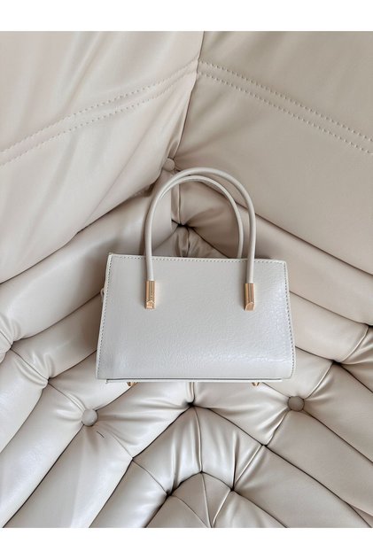 Gold Detail Fixed Strap Women's Crossbody Bag Siena Cream
