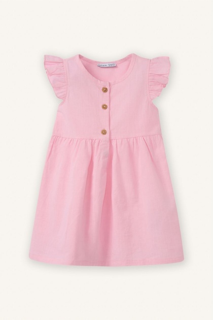 100% Cotton Flared Poplin Dress for Baby Girl Z7402A226Sm