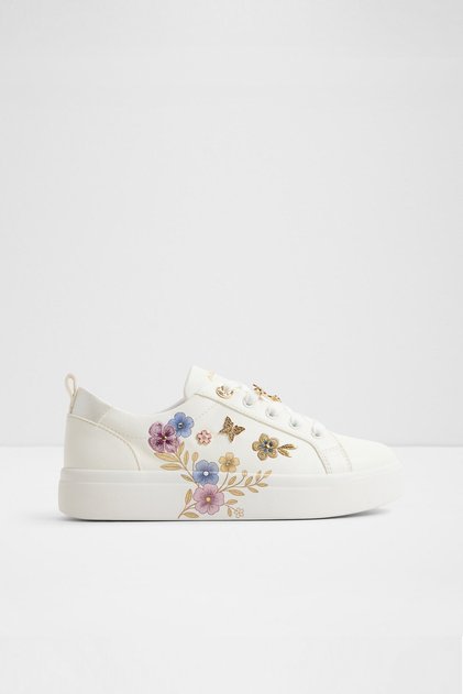 SPRINGFLOWERS - Kadın Beyaz Bağcıklı Platform Sneaker