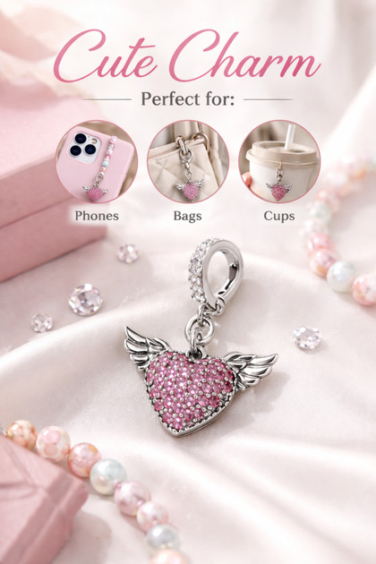 KANATLI KALP ÇELİK CHARM