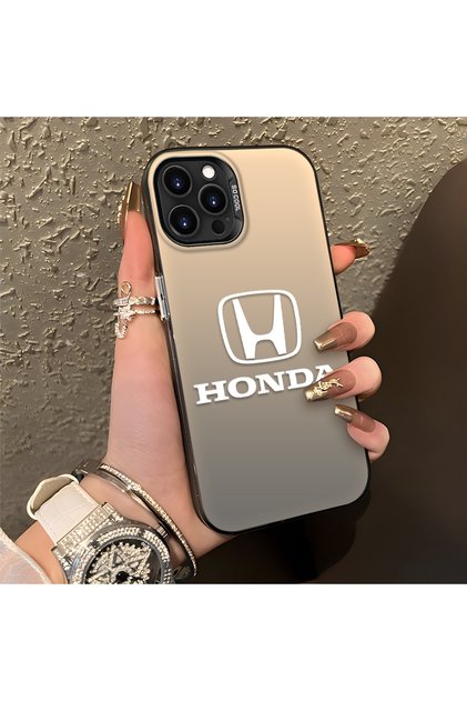 iPhone 15 Pro Max Compatible Silicone Edge Hard Back Anti-Fall Phone Case Honda Patterned